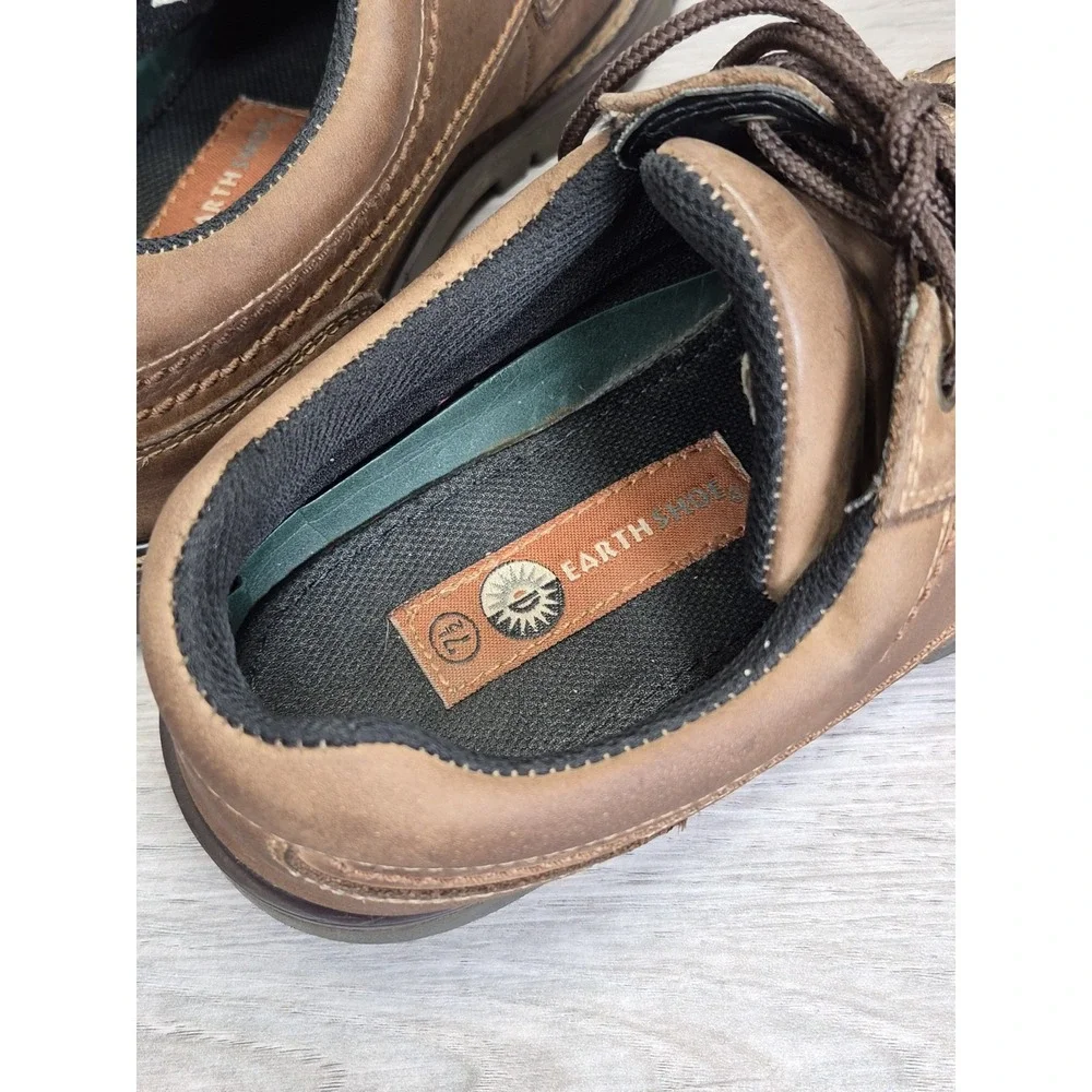 Earth Shoes Mack Men's Size 7.5 Brown Leather Outdoor Hiking Oxford
